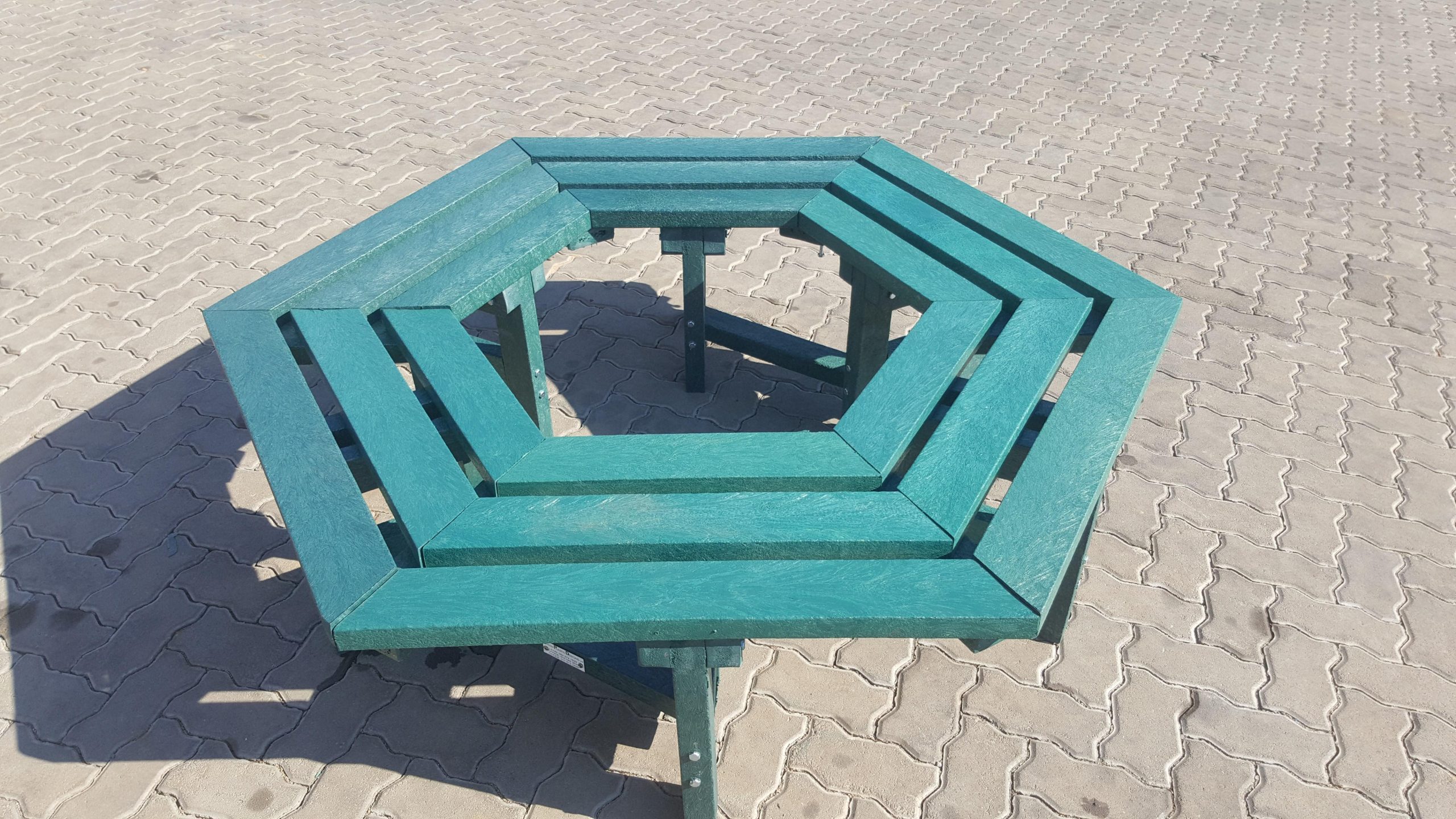 Kiddies Hex Tree Bench Green Plastic Designs JHB